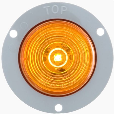 Optronics Yellow 2 Recess Flange Mount Marker/Clearance Light, Gray Flange, Pl-10 Connection MCL56AFB